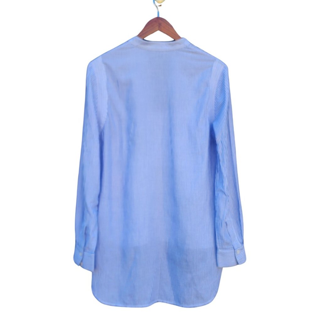 BCBGMAXAZRIA Jola Stripe Chambray Blouse,‎ Size Medium - Picture 3 of 10